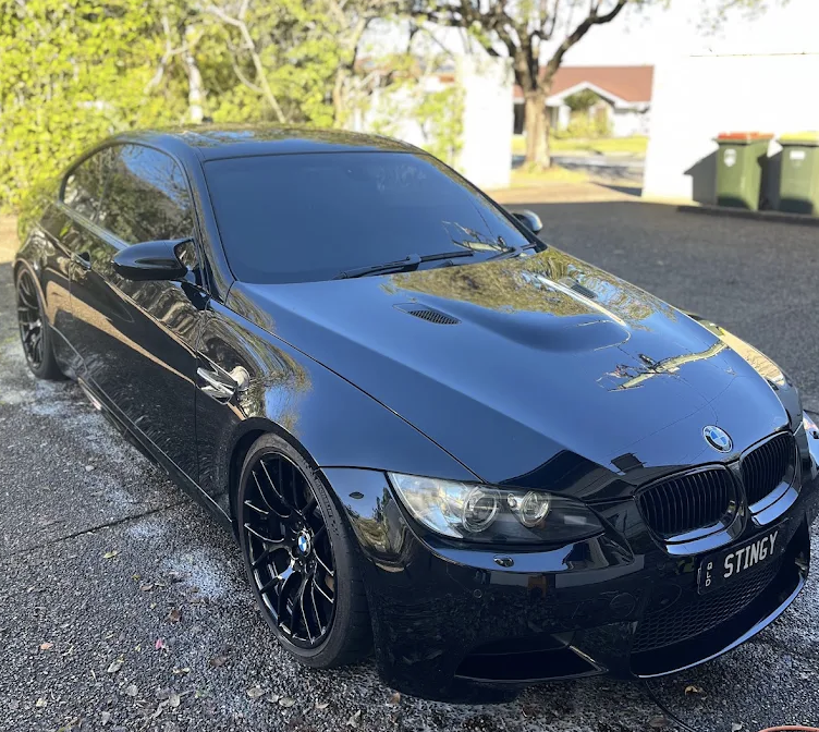 Gloss black BMW M3 after paint correction and ceramic coating in Brisbane